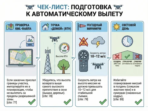 Чек-лист: Подготовка к автоматическому вылету