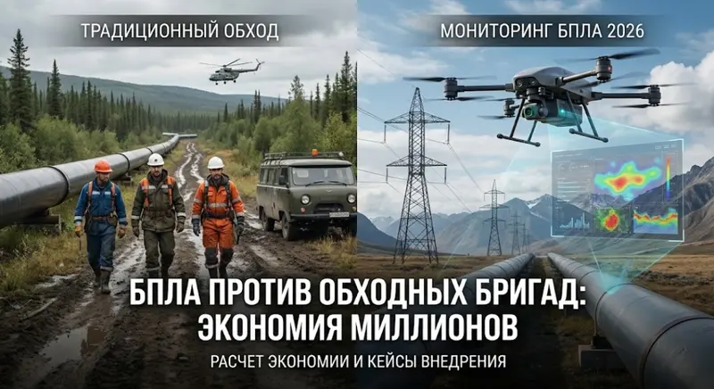 БПЛА против обходных бригад: как мониторинг ЛЭП и нефтепроводов экономит миллионы