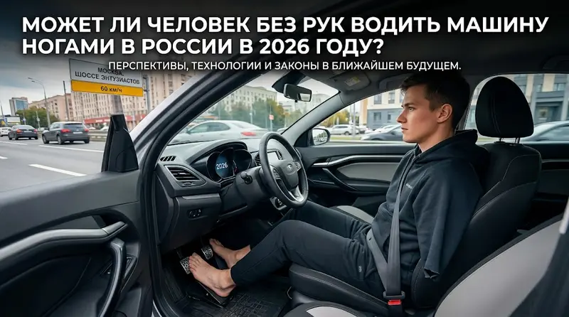 Может ли человек без рук водить машину ногами в России в 2026 году