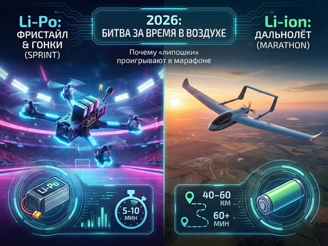 Li-Po vs Li-Ion: битва за время в воздухе — что выбрать для дальнолёта?