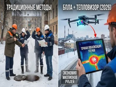 БПЛА с тепловизором — ключевой инструмент энергоаудита в 2026 году: экономия миллионов рублей