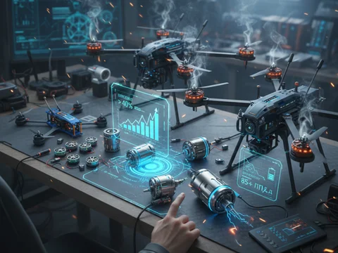 Моторы разных размеров на верстаке: сравнительный тест с графиками эффективности на планшетеМоторы разных размеров на верстаке: сравнительный тест с графиками эффективности на планшете