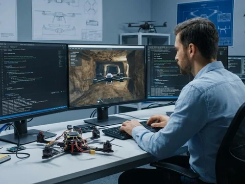 Команда разработчиков работает с голограммой дрона: Python, C++, ROS 2, OpenCV, ArduPilot, PX4