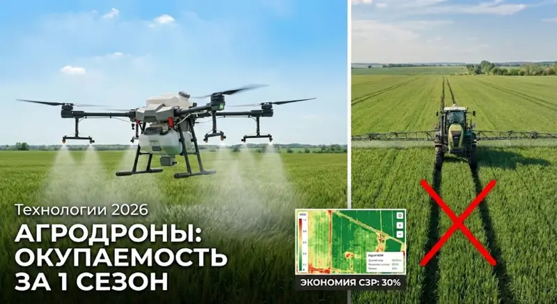 Агродроны: расчет окупаемости и реальная выгода опрыскивателей в 2026 году