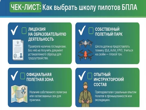 Чек-лист: Как правильно выбрать школу пилотов БПЛА